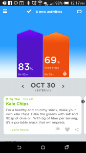 The Up app on my phone