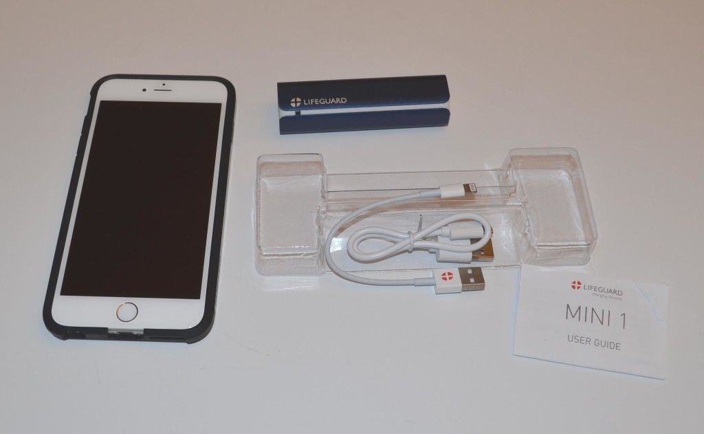 Lifeguard Mini size comparison versus an Apple iPhone 6 Plus.