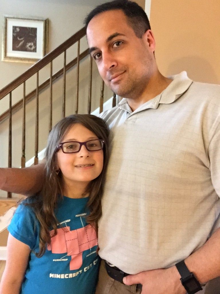 A very quick (and tired) selfie with my oldest daughter.