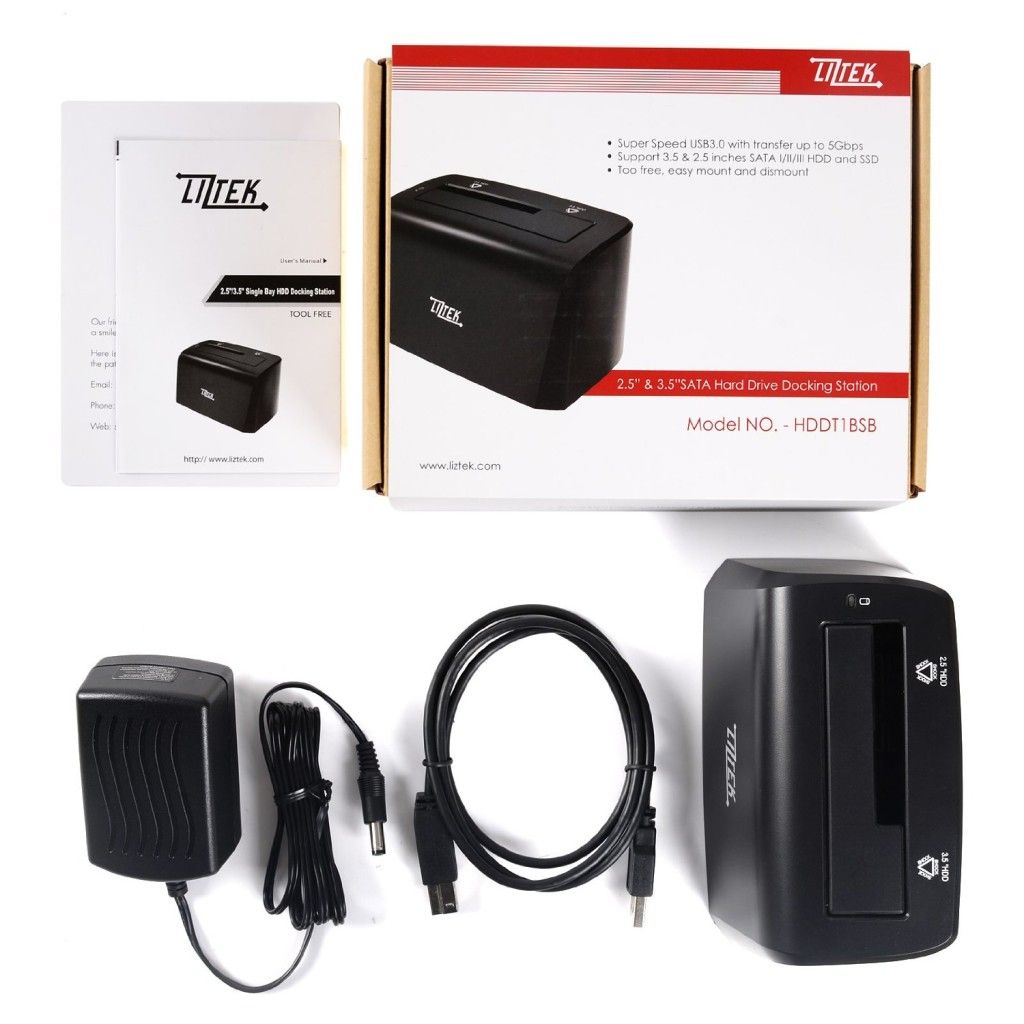 Liztek HDDS1BS package contents.