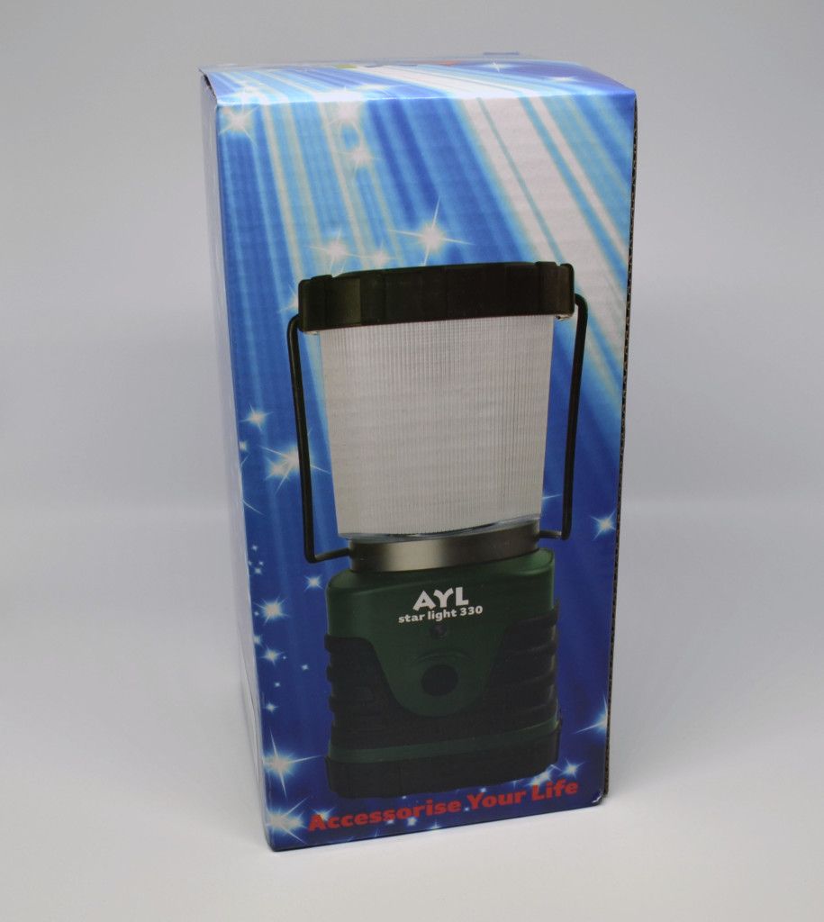 AYL StarLight 330 LED camping lantern packaging.