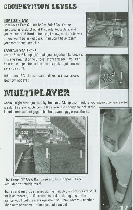 Just try and control your laughter when reading this manual excerpt. I dare you. Note that there are a few Beavis and Butt-head references in the manual, like "Lord Fartknocker," so we know at least one of the influences.