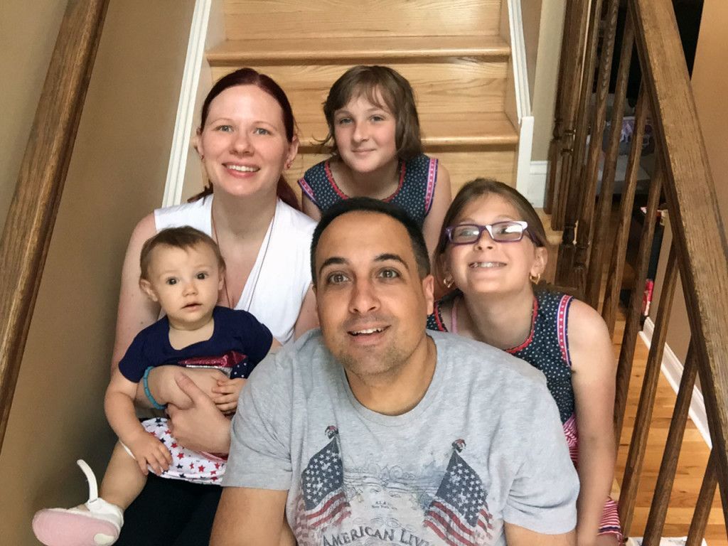 A family selfie we took with the Cable take pole on the Fourth of July.
