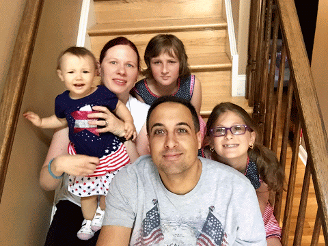 An Auto Awesome from Google+ showcasing how difficult it is to get a selfie with the family!