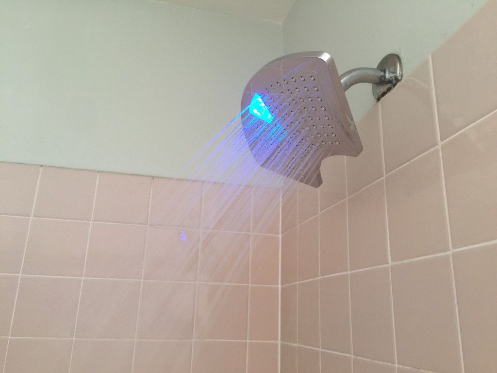 The temperature starts out cool, so the LED is blue.