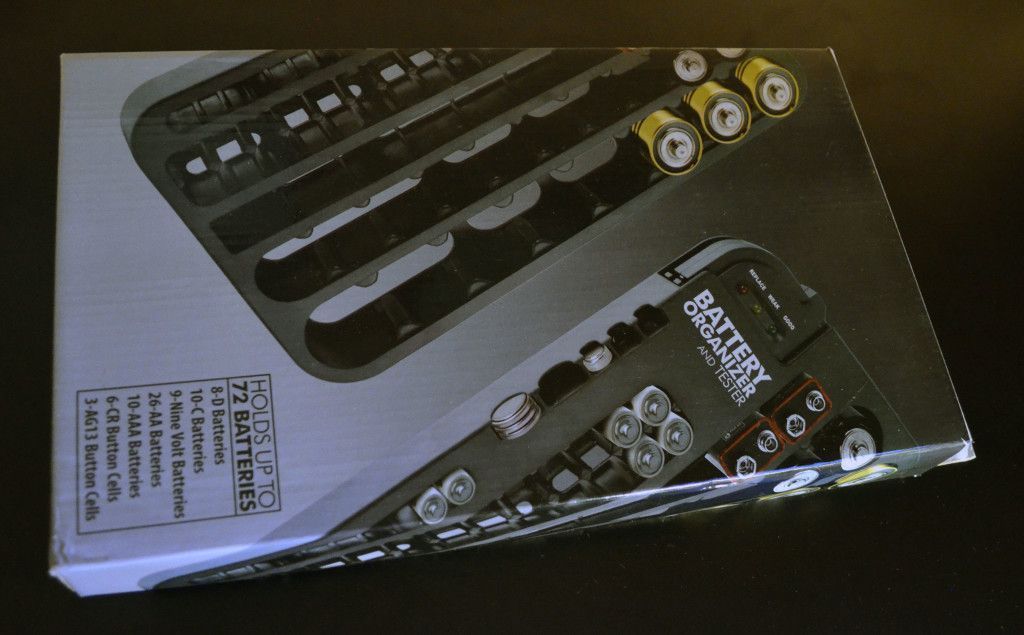 The box for the KOVOT Battery Organizer and Tester.