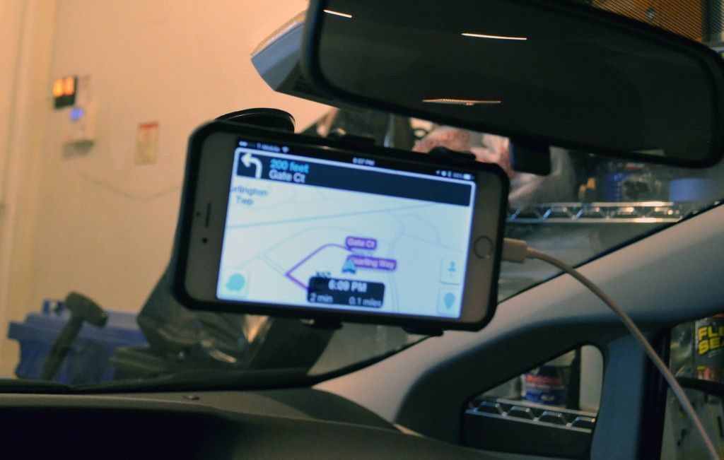 My iPhone 6 Plus in the iPow Universal Car Mount on my car's windshield.