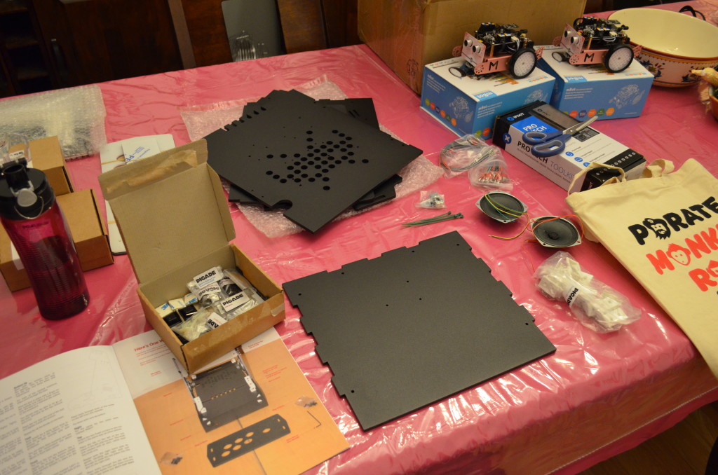 I'm getting the components ready for the first part of the build, which is the base.