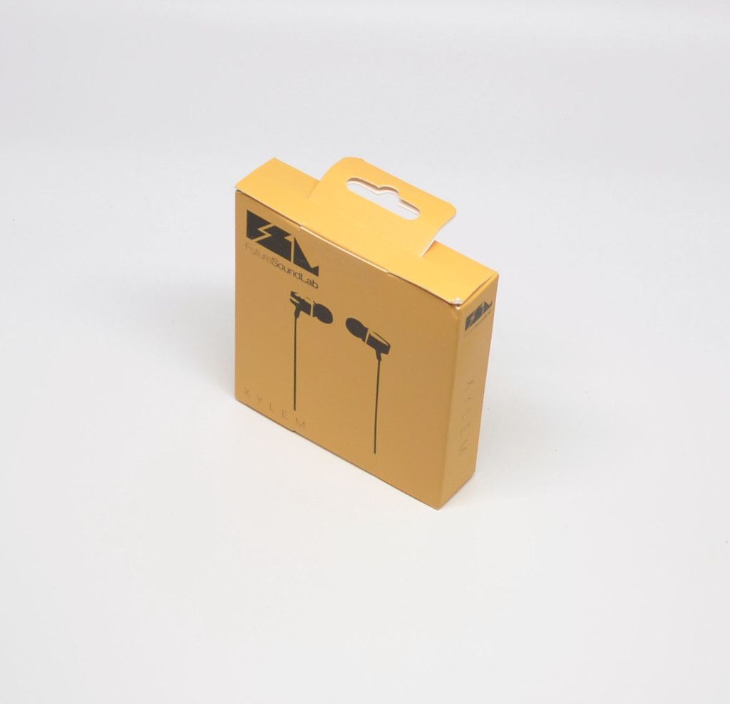 The packaging for the FSL Xylem Wood Headphones.