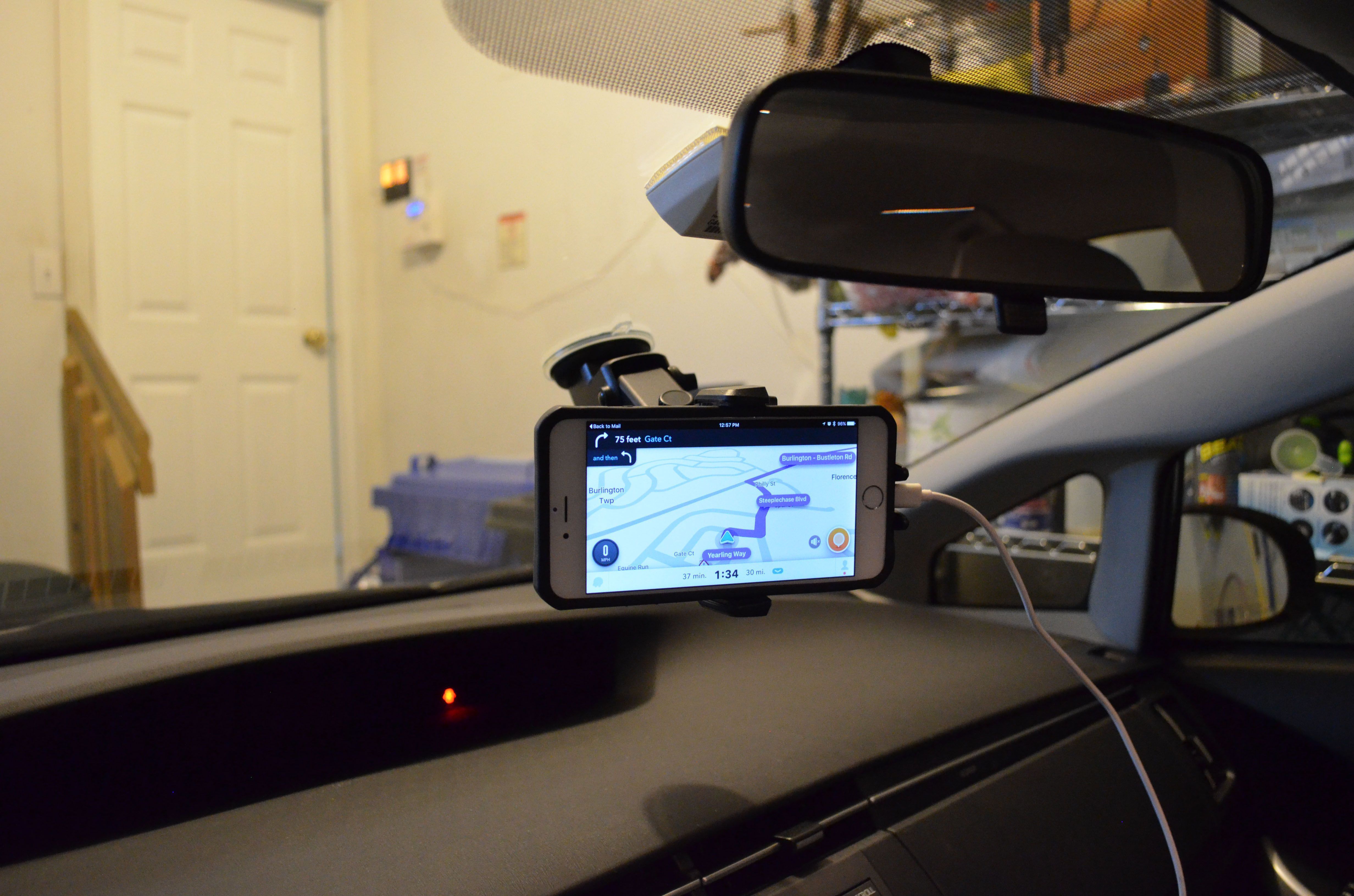 How my phone is mounted in my car.
