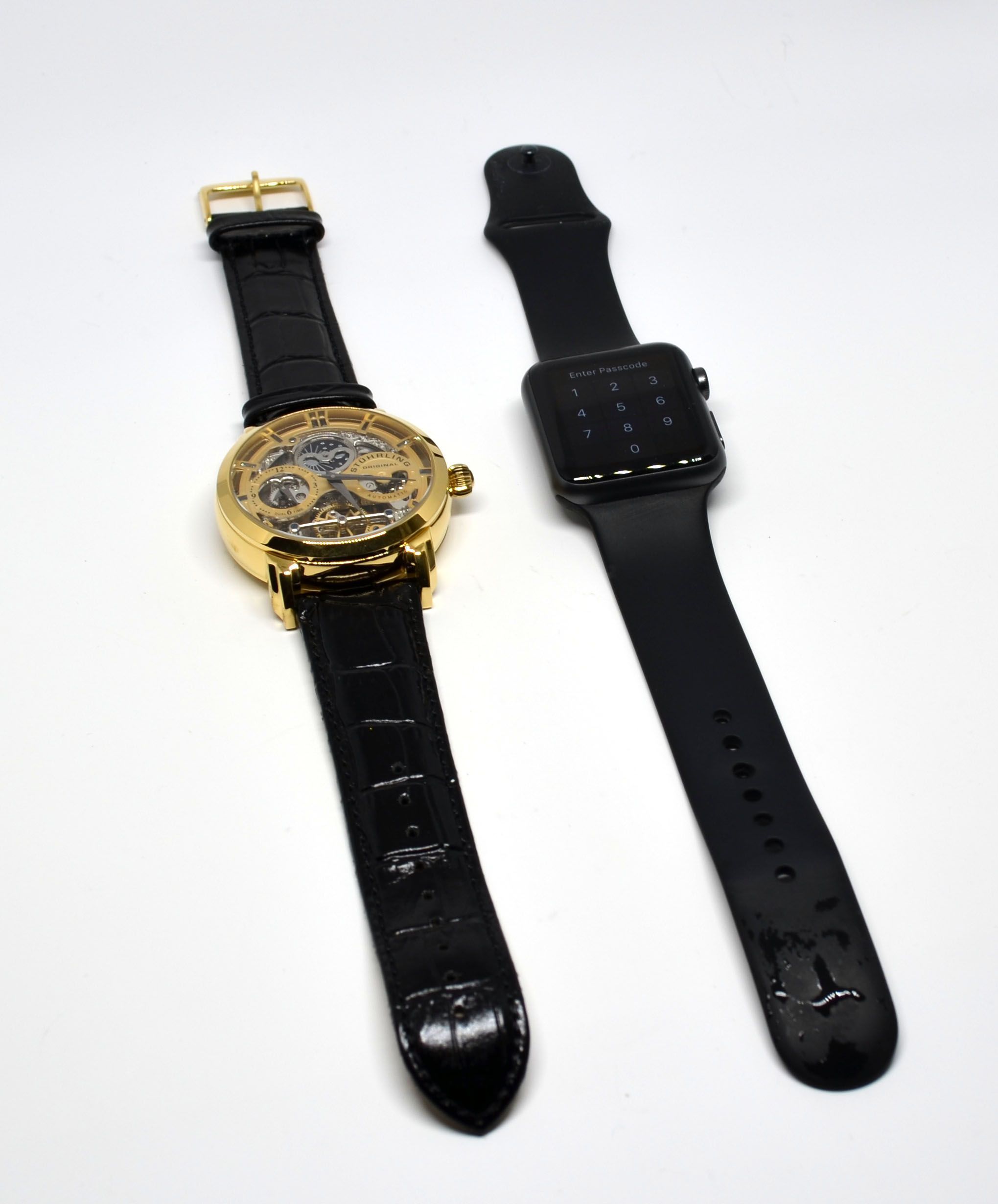 A size comparison with the 42mm Apple Watch.