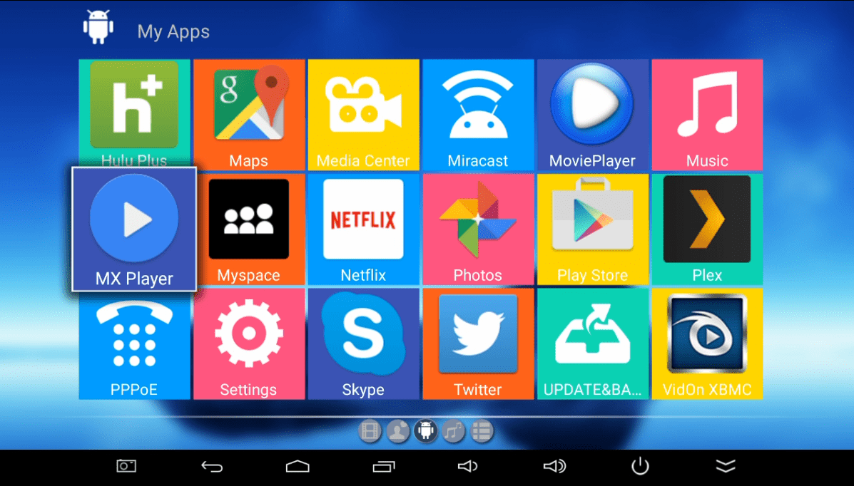 The My Apps menu.