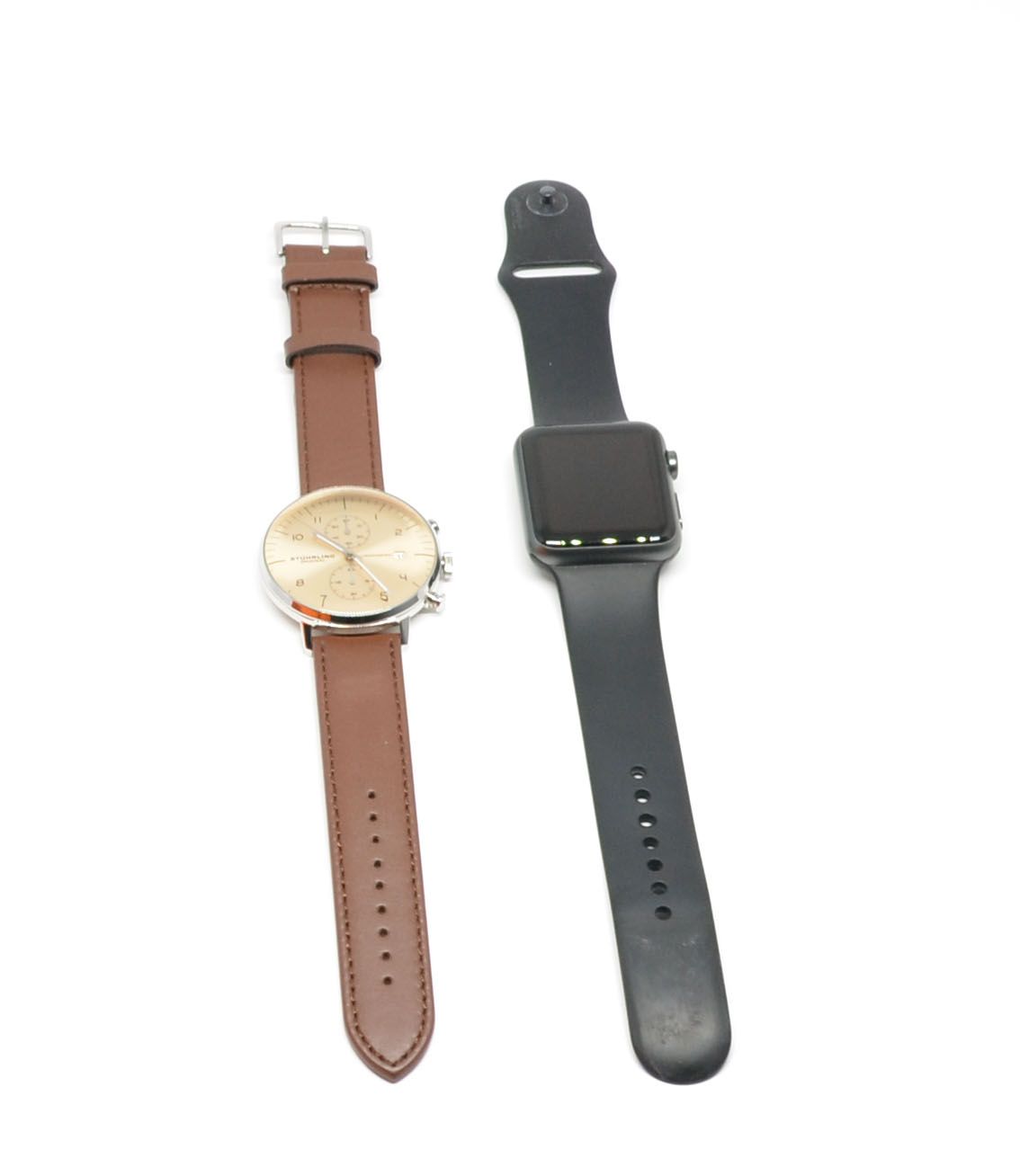 A size comparison with the 42mm Apple Watch.