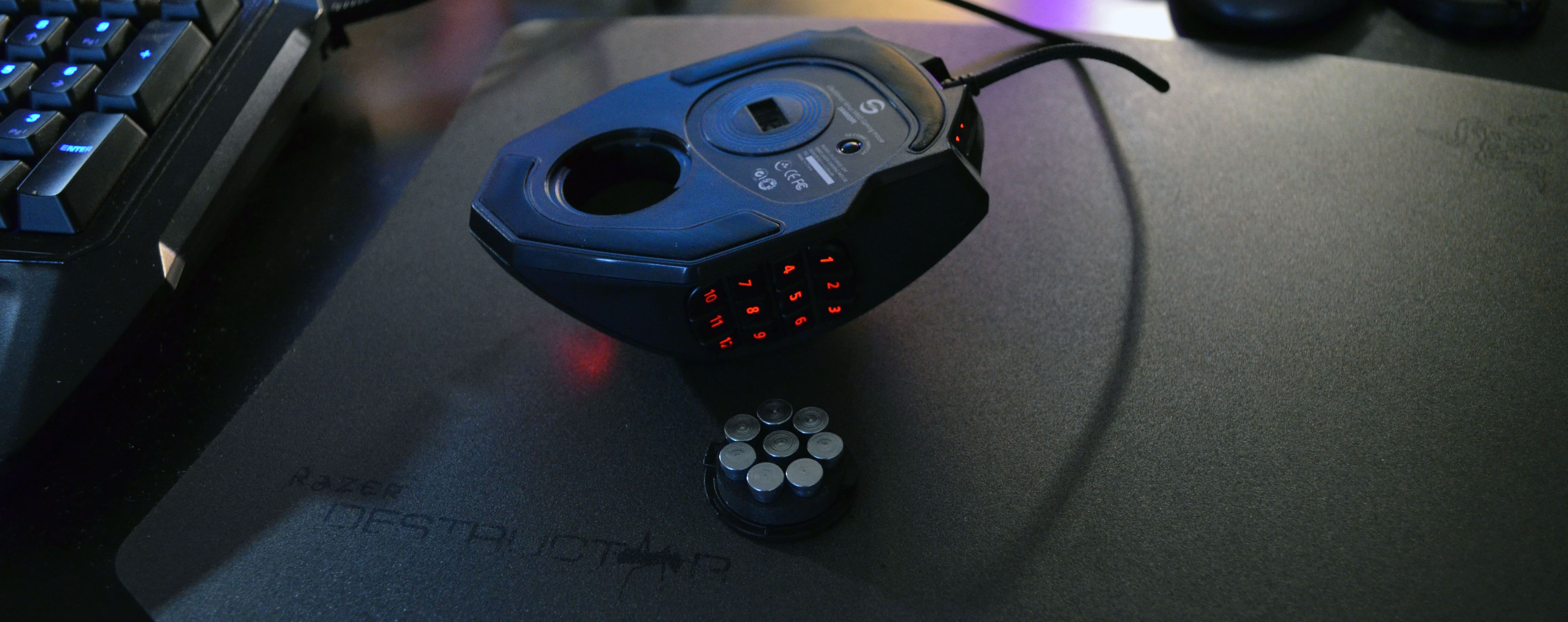The weights are individually removable and go either inside the mouse or in the included weight case.