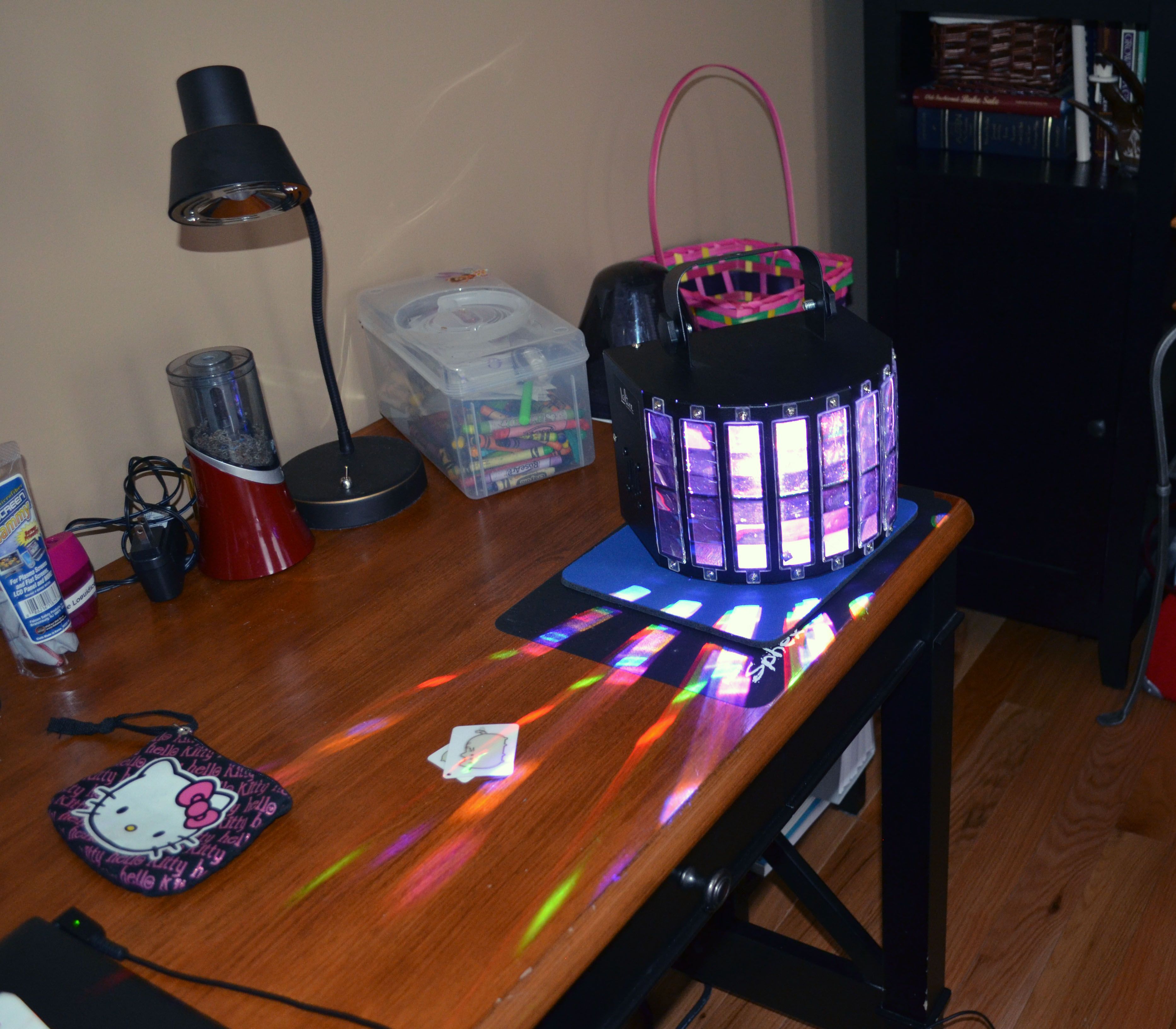 The light can be hung or is cool enough to rest just about anywhere.
