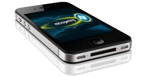 Microgaming on a smartphone.