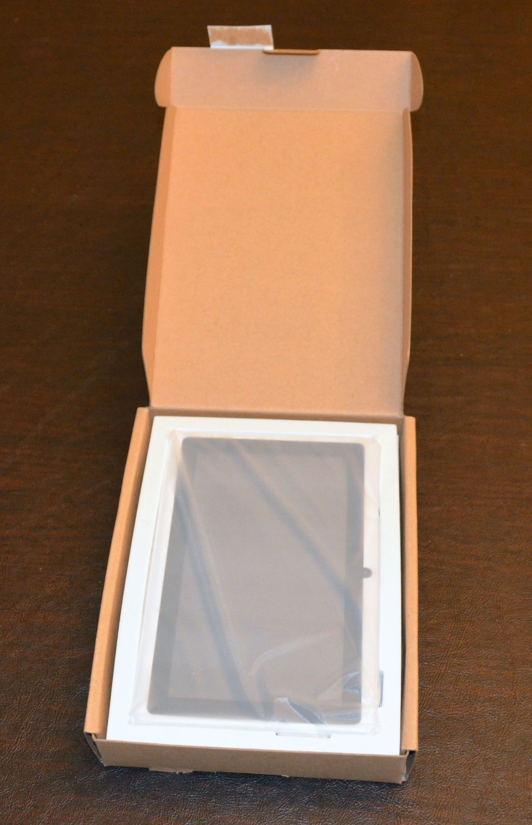 Opening the box.