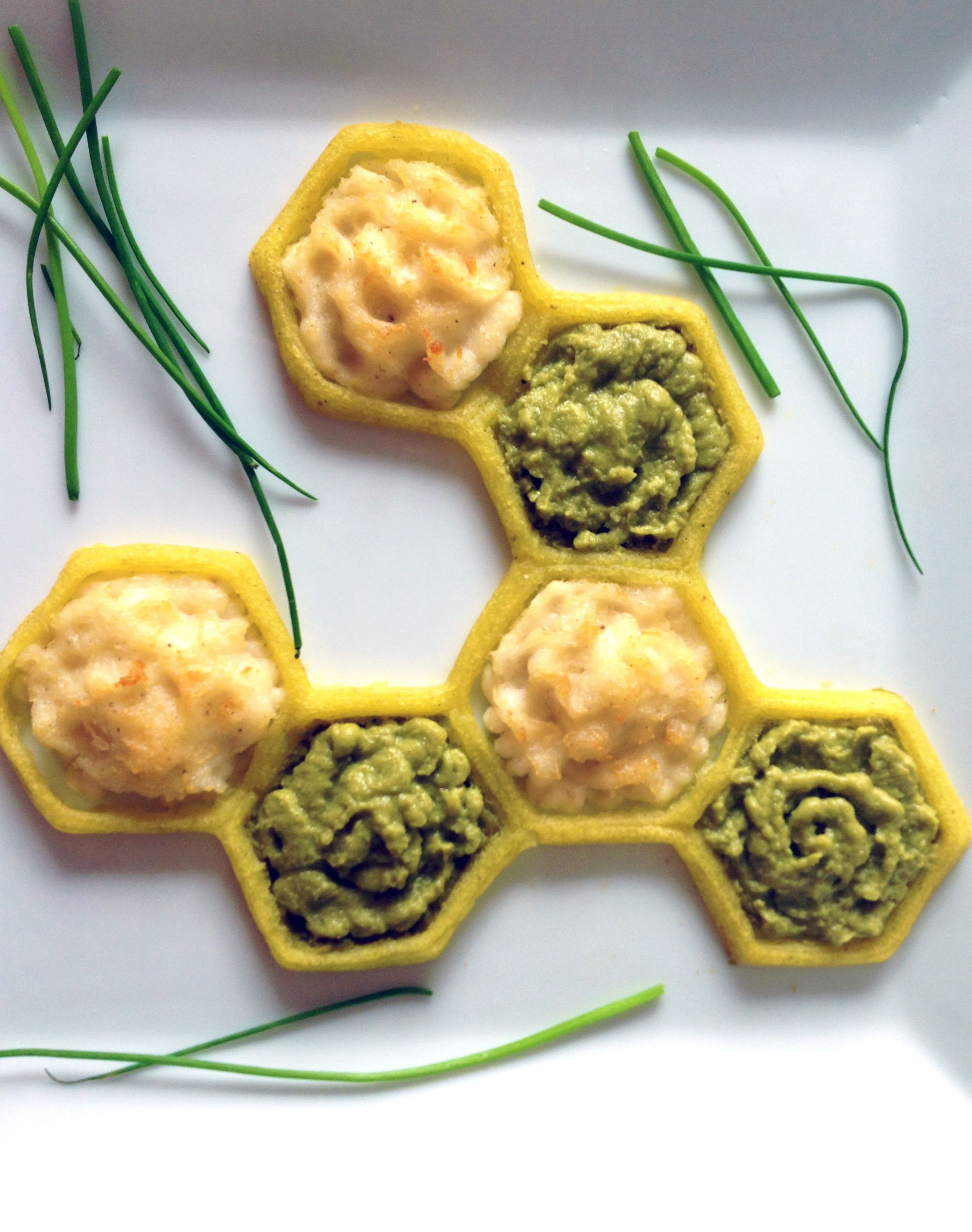 Reimagined fish and chips. Besides creating intricate designs, the Foodini's other features help to streamline some of cooking's most tedious activities, like forming dough into breadsticks, filling and forming individual ravioli, and more.