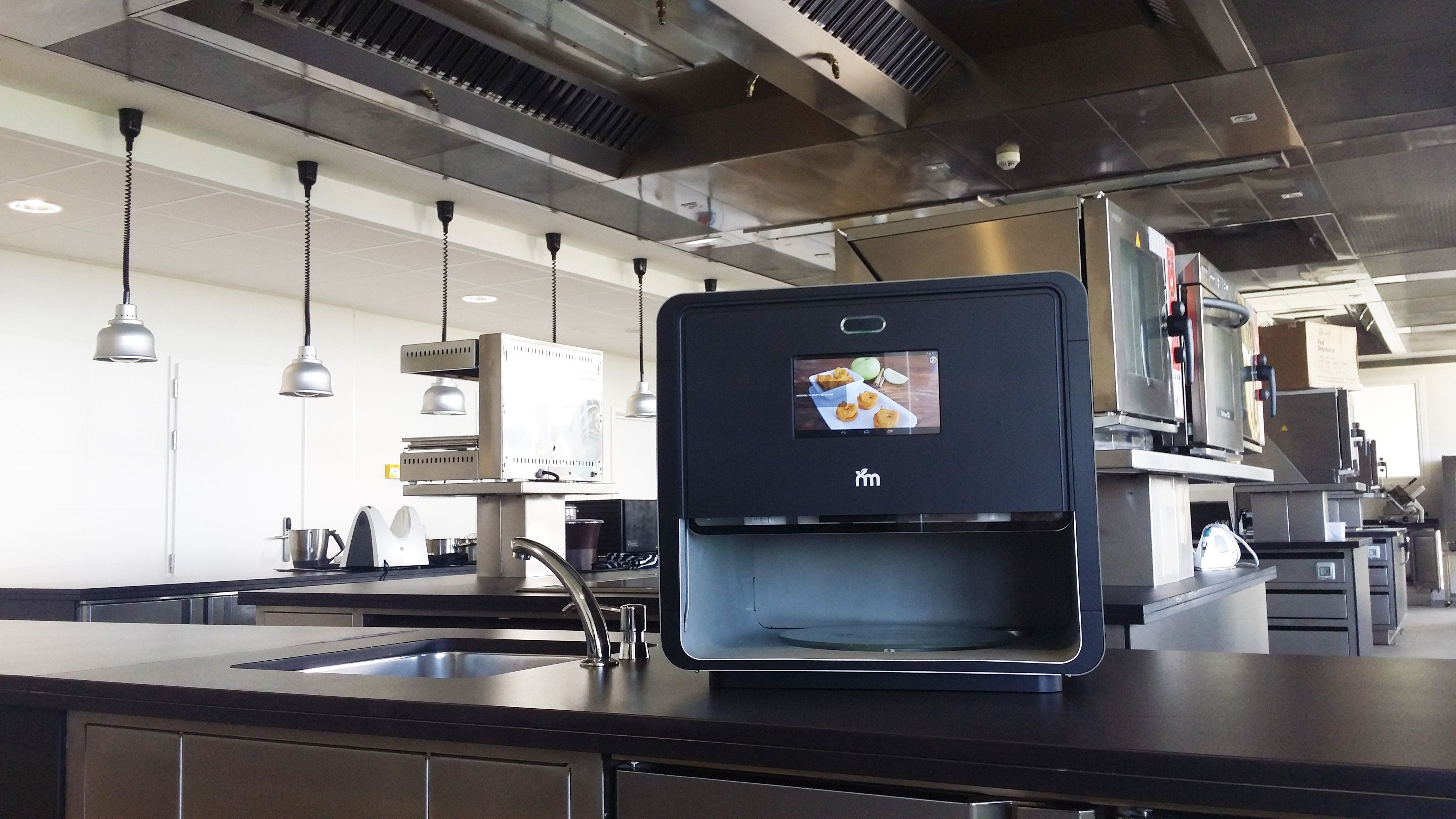 The Foodini in a professional kitchen setting. Although its initial high price will keep it from most home kitchens, that's clearly an eventual goal.