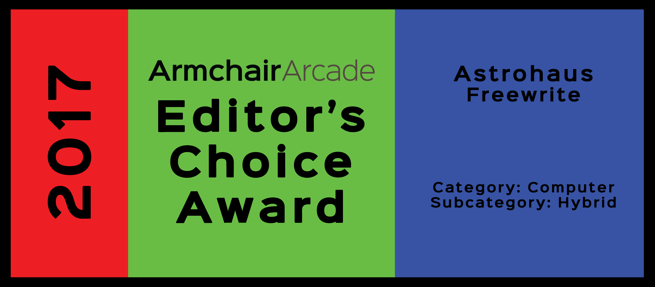2017 Armchair Arcade Editor's Choice Award