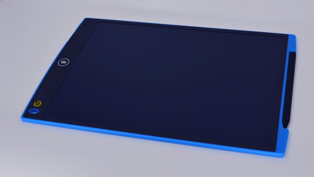 The front, writing surface.