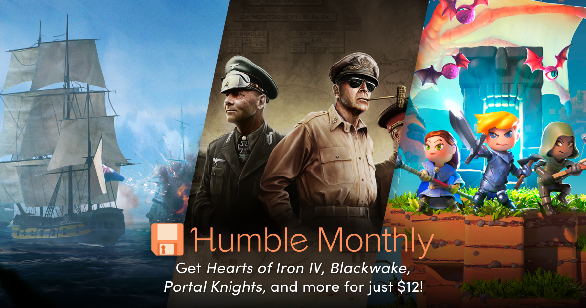 Only one week left to grab the July Humble Monthly! Hearts of Iron IV, Blackwake, Portal Knights, and more!