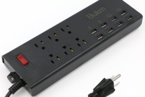 Bukm 6 Outlet Surge Protector with 8 USB Ports