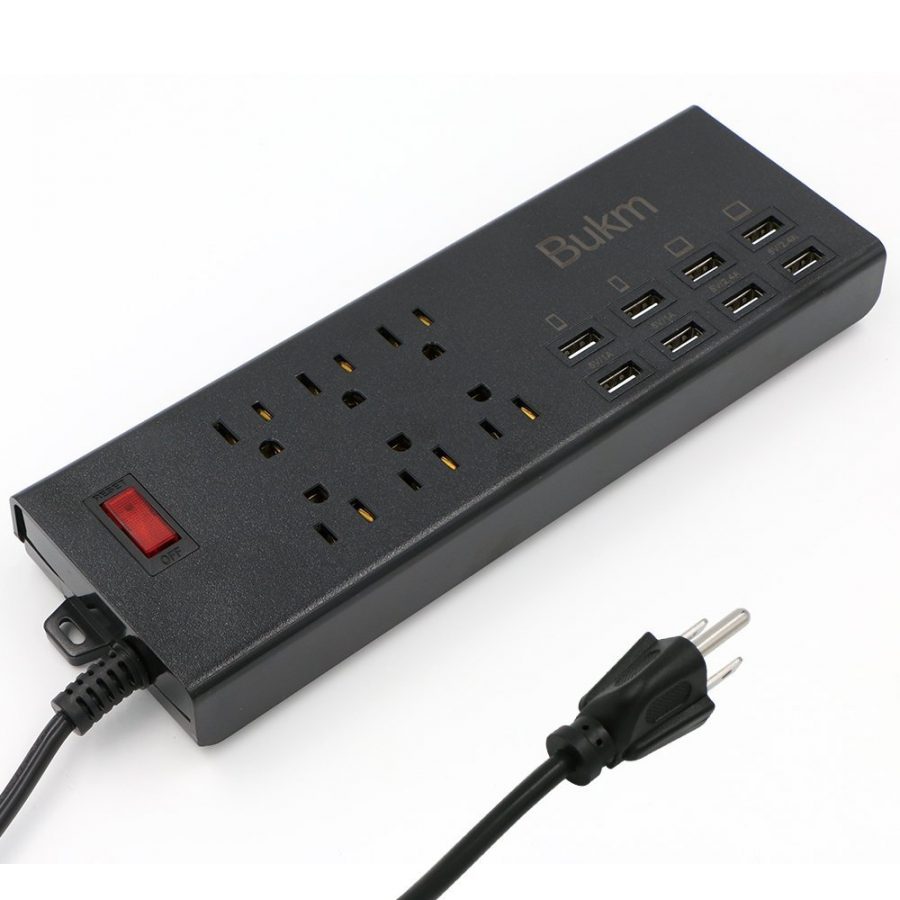 Bukm 6 Outlet Surge Protector with 8 USB Ports