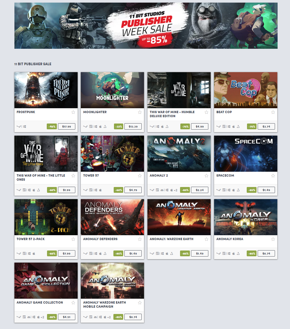 The 11 Bit Publisher Sale