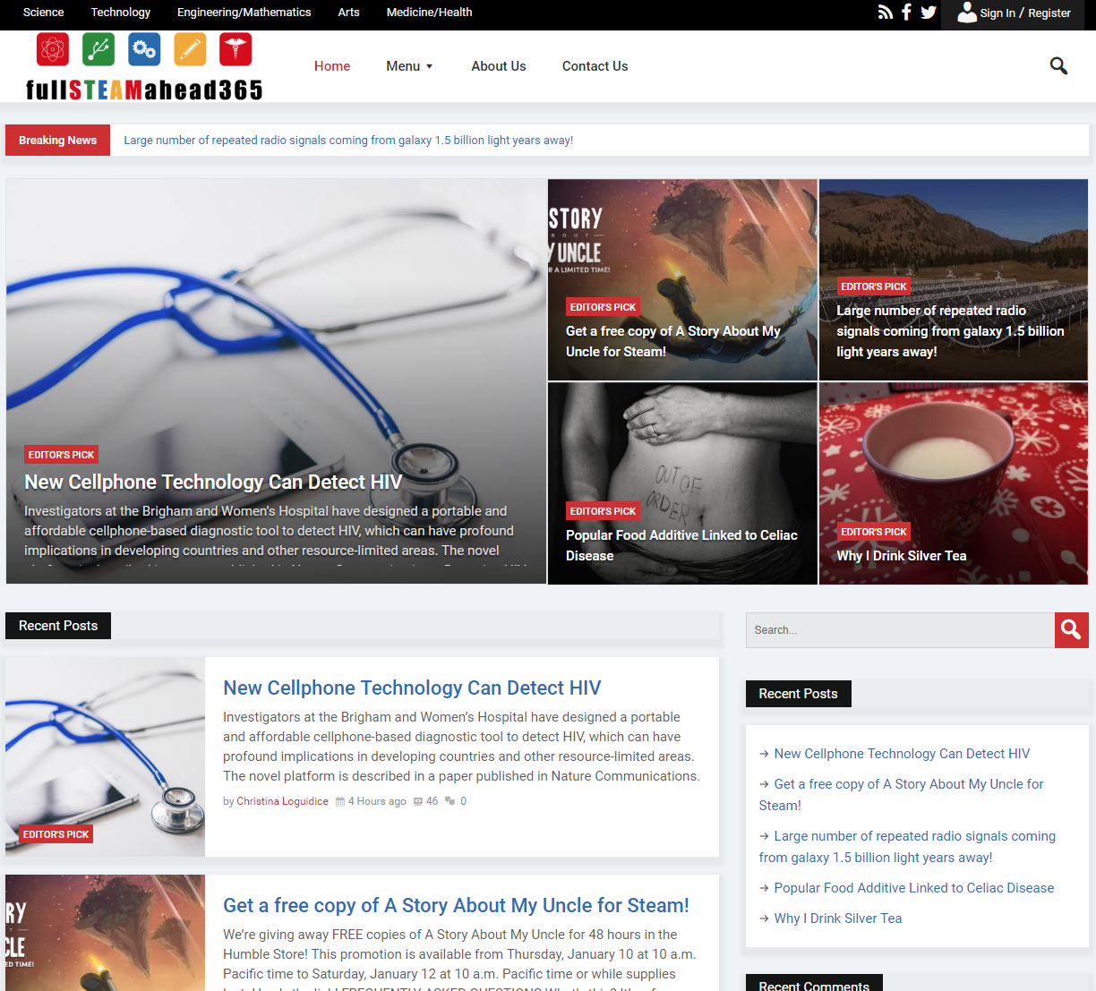 A snapshot of fullSTEAMahead365.com
