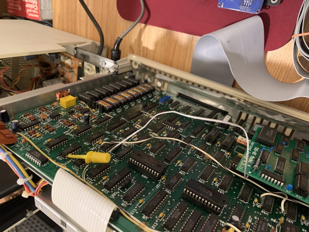 This was during one of the many attempts at troubleshooting/testing, but is similar to the final result, save for the electrical tape keeping things better out of the way.