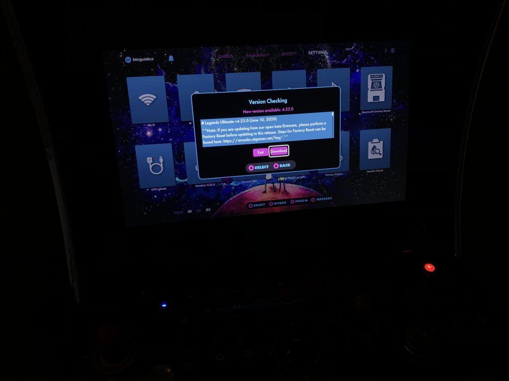 Grab the update directly on the cabinet.
