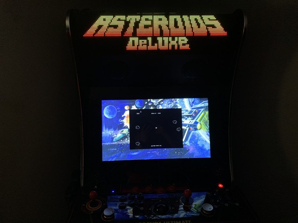 Asteroids Deluxe running on the Legends Ultimate with Pixelcade