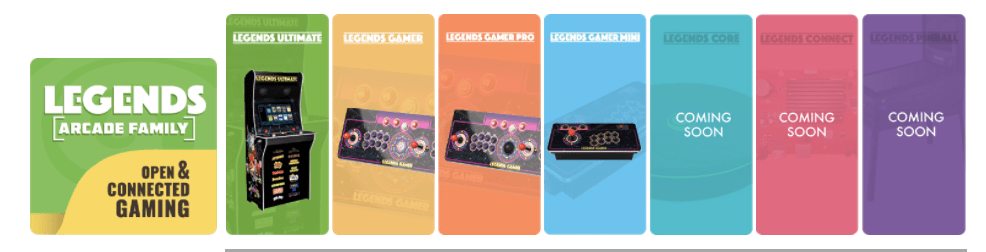 Comparison Chart Of The AtGames Legends Arcade Family Products Running 