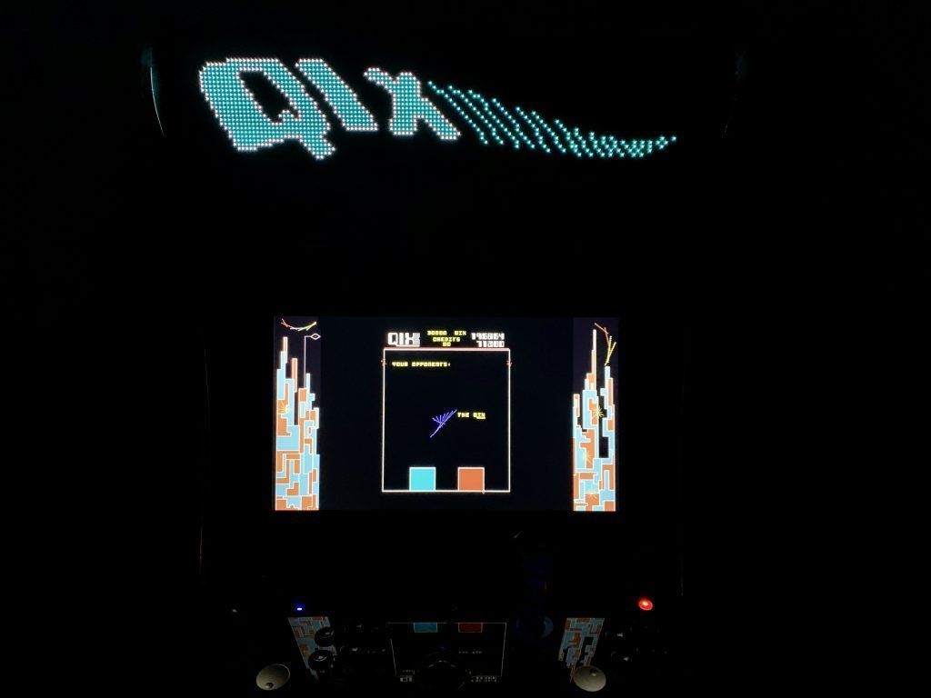 Qix running on the Legends Ultimate with the PixelcadeX app and marquee