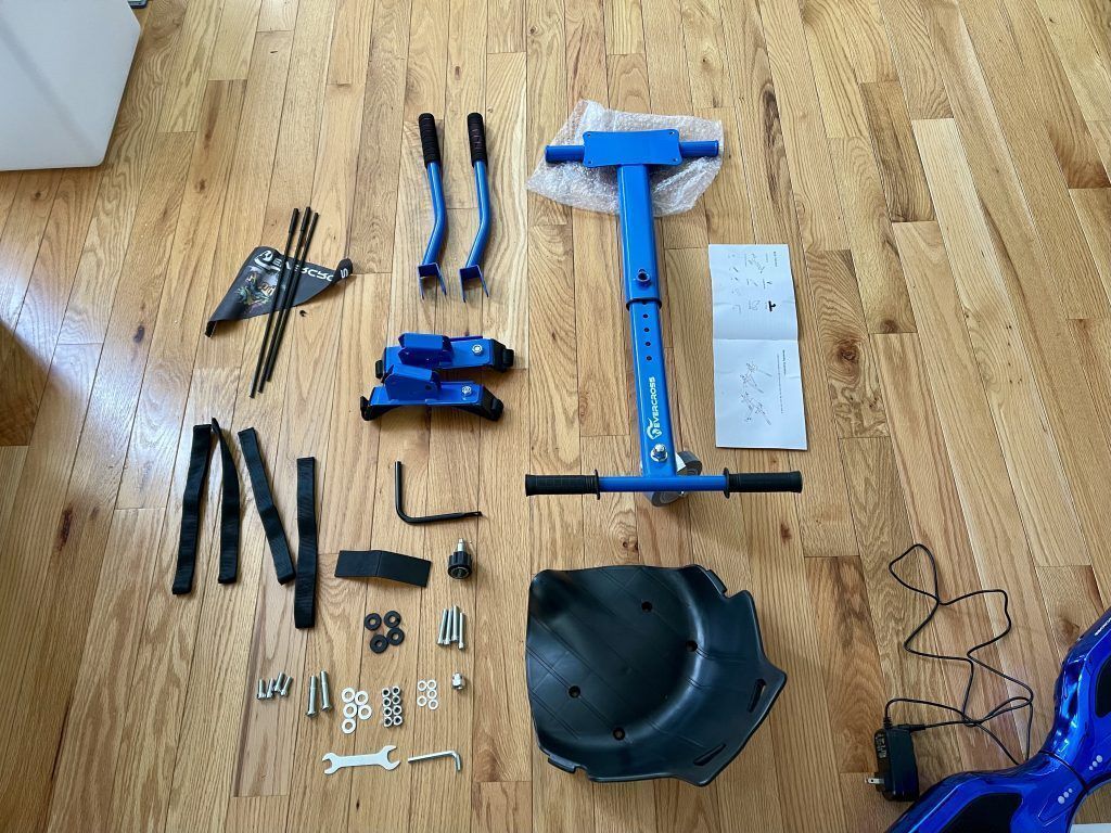 All of the pieces to the scooter portion to turn it into a hovercart.