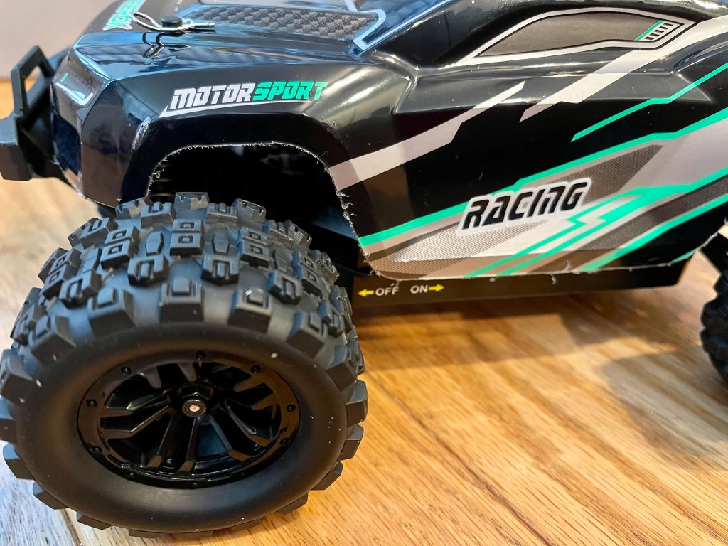 A close-up side view.