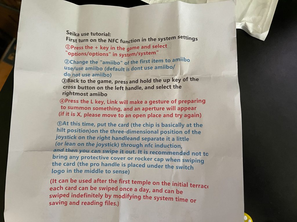 The instructions.