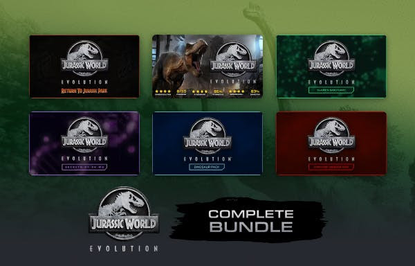 Jurassic World Evolution plus all DLC with the complete park sim bundle!