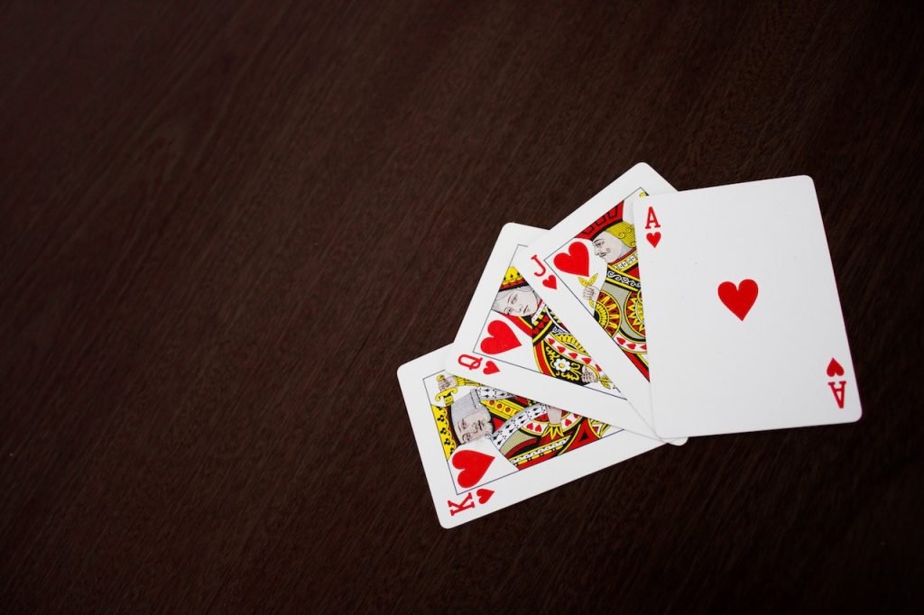 playing cards in a poker hand