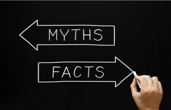 Myths Facts written on a chalkboard