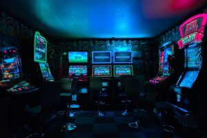 A room full of digital casino machines