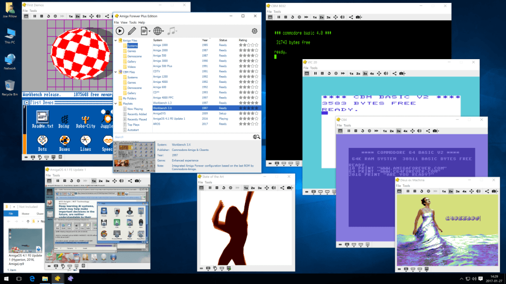 Amiga Forever 10 running on a PC desktop
