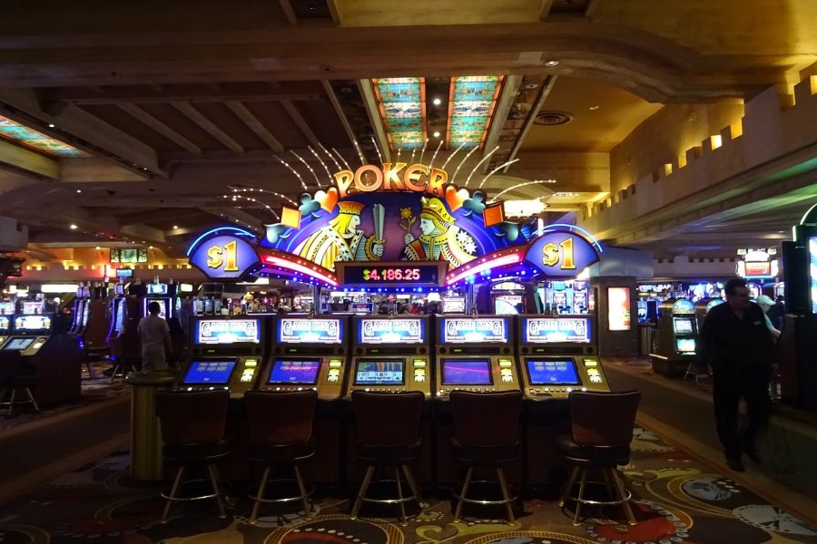 Casino photo showing Poker slot machines