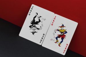 Two Joker playing cards