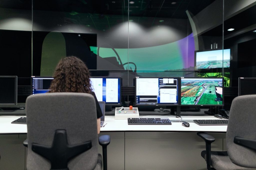 woman in computer room