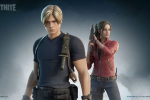 Leon and Claire from Resident Evil models from Fortnite