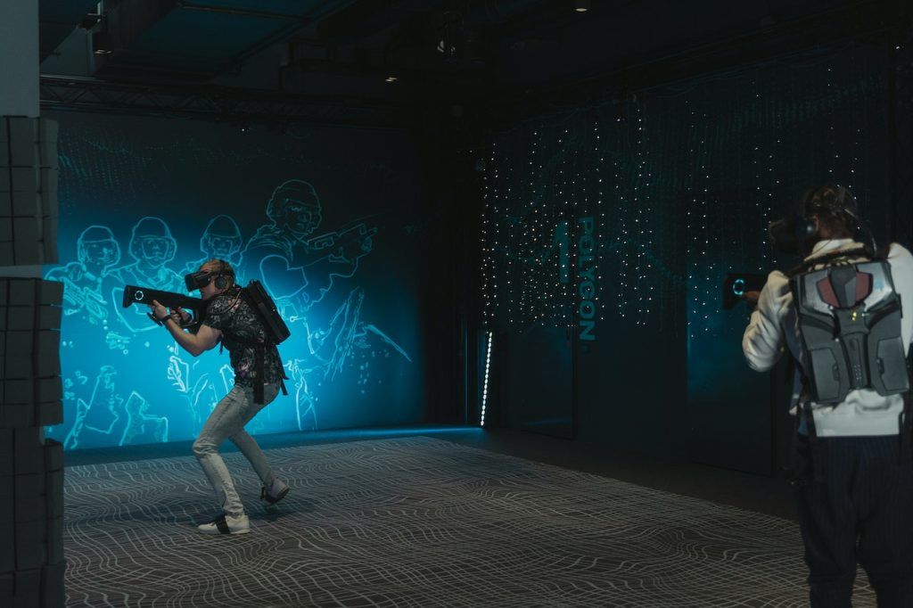 Playing VR at a commercial gaming center