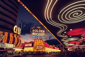 Golden Nugget in Las Vegas at night