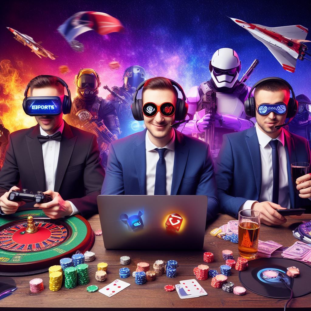 A mashup of esports, online casinos, and video games - Generated with AI